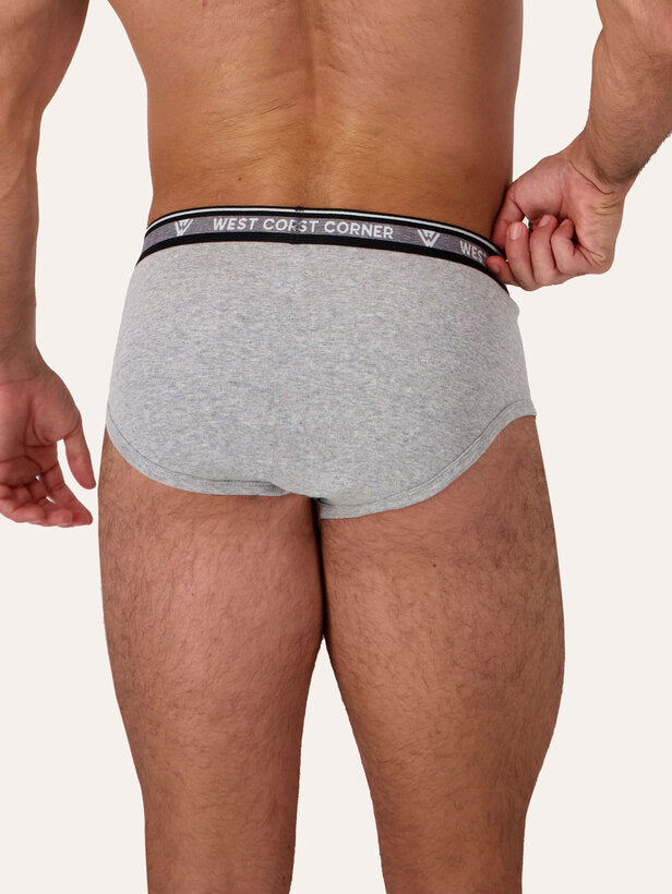 West Corner brief in gray melange — back detail