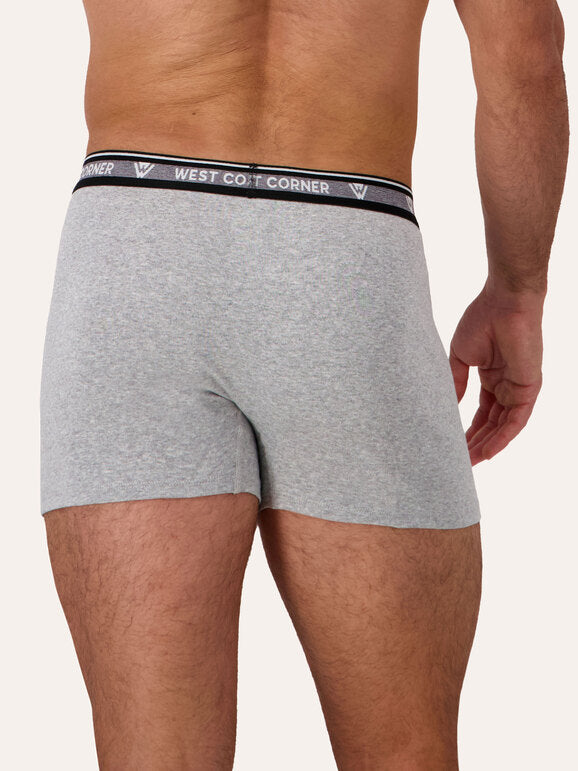 West Corner boxer brief in gray melange — back detail