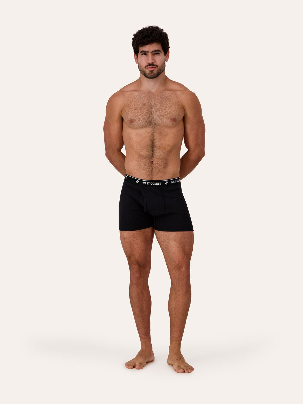 3 Pack / 6 Pack | West Corner boxer brief in black — front, on model