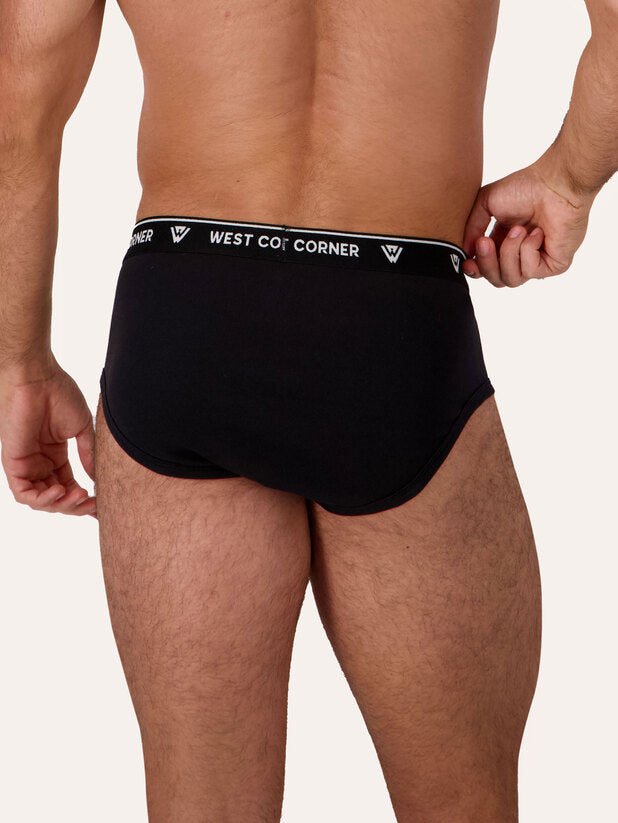 West Corner brief in black — back detail
