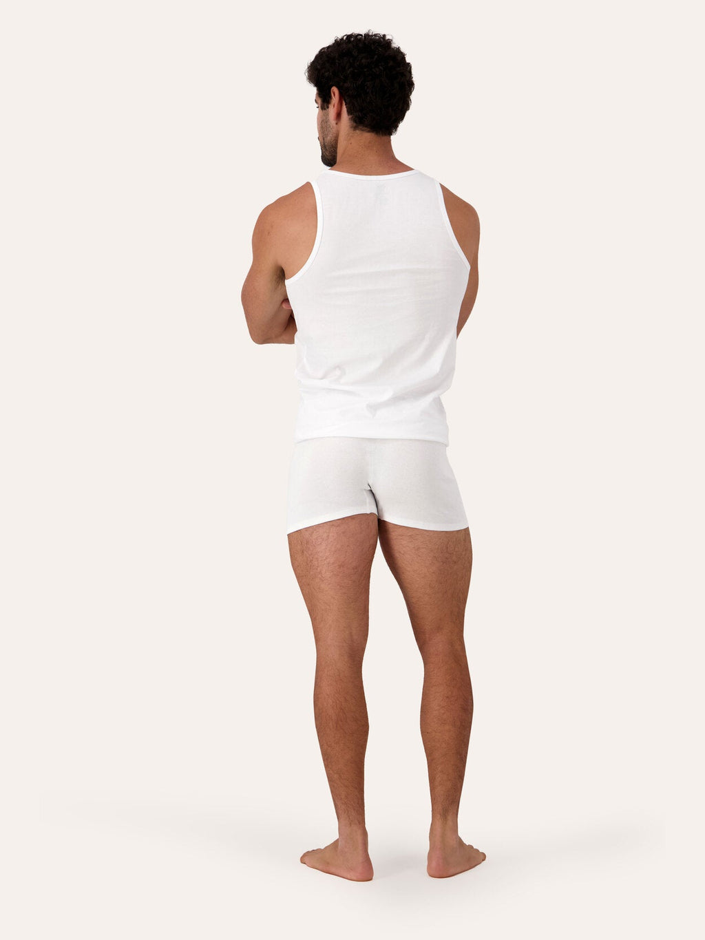 West Corner tank top in white — back, on model