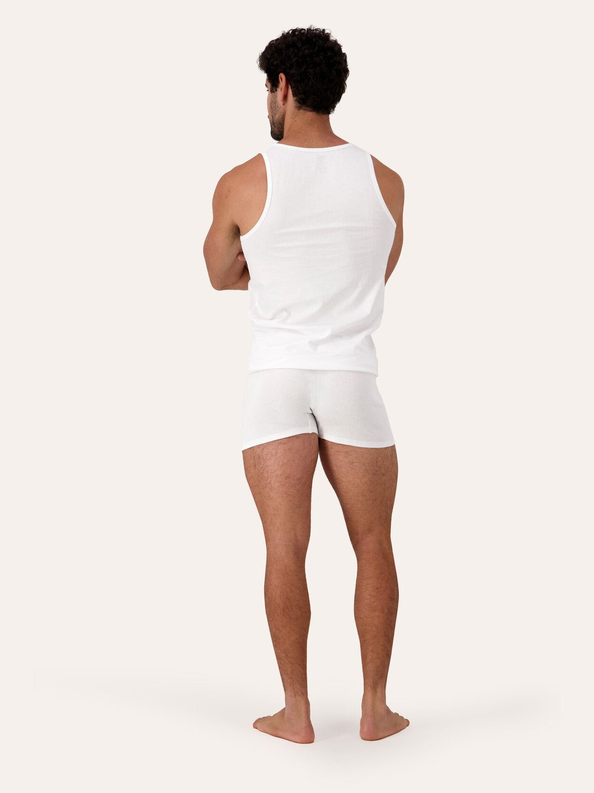 1 Pack / 3 Pack | West Corner tank top in white — back, on model