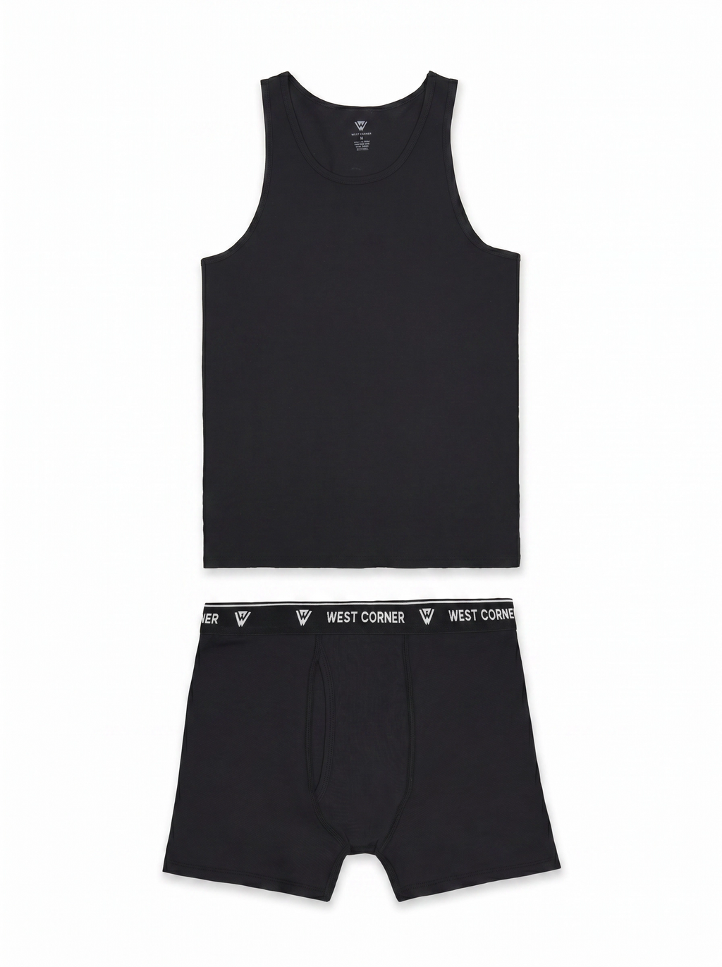 West Corner set — tank top & boxer brief in black