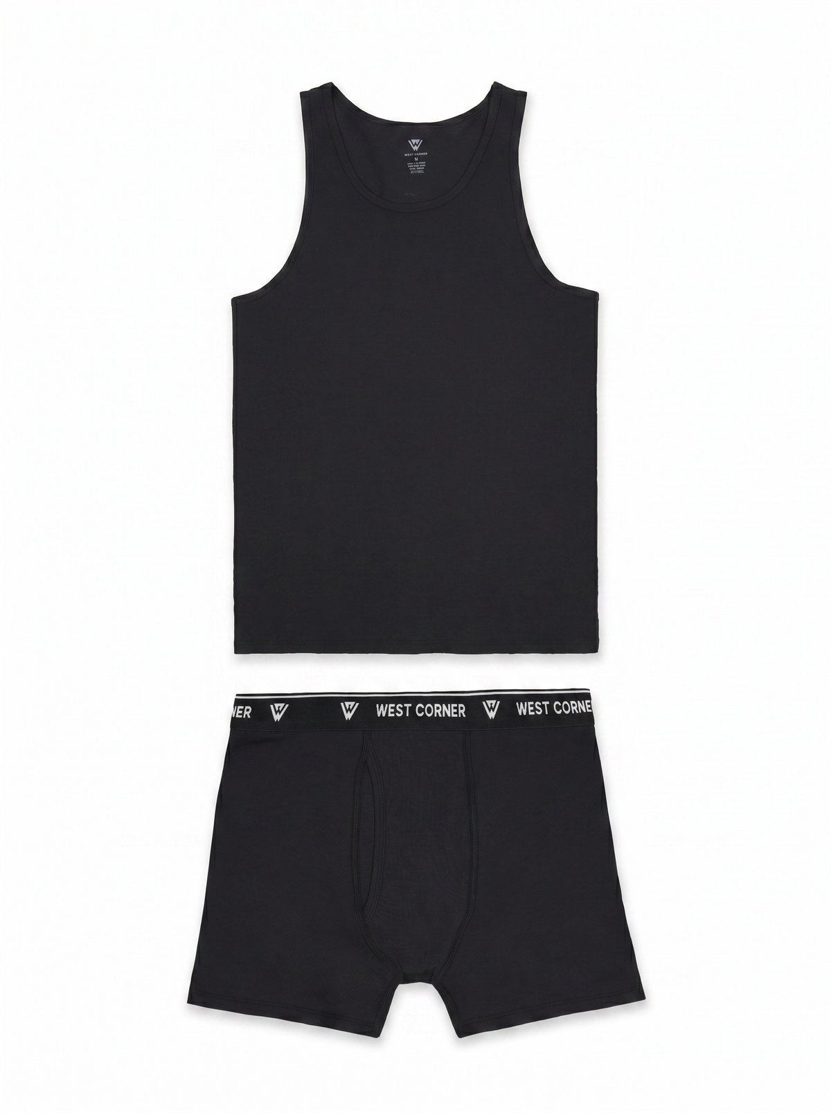 West Corner set — tank top & boxer brief in black