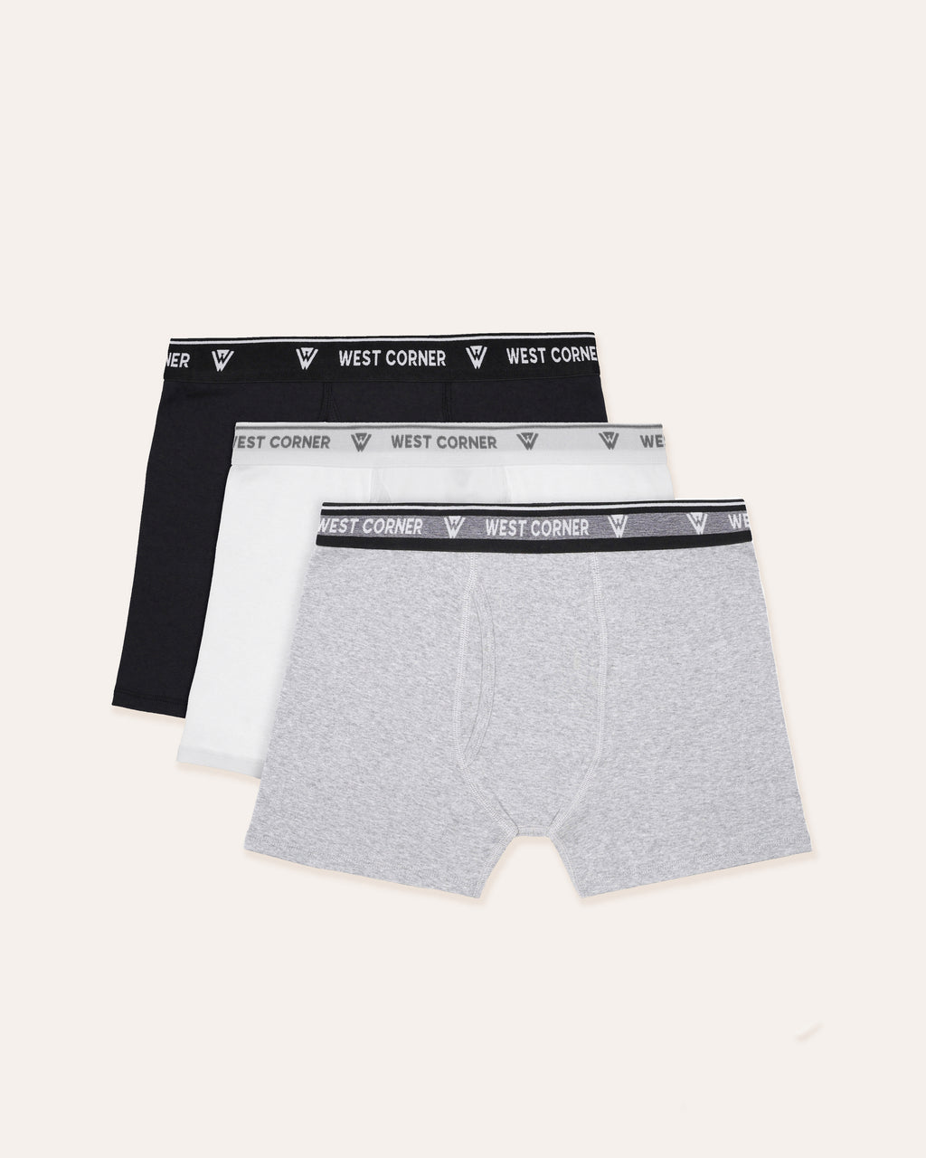Black, White & Gray | West Corner boxer brief variety — 3-pack (black, white & gray)