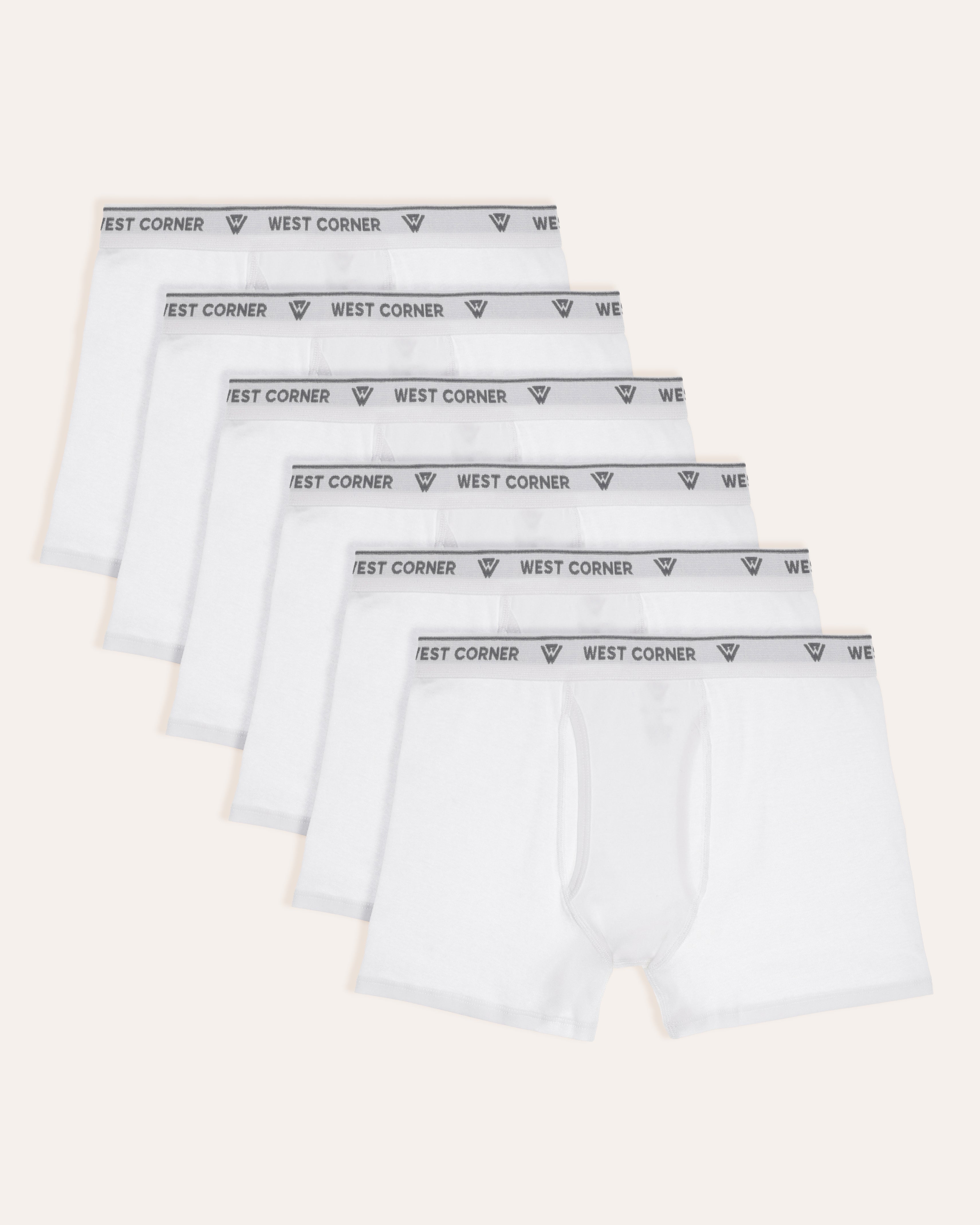 White | West Corner boxer brief in white — 6-pack
