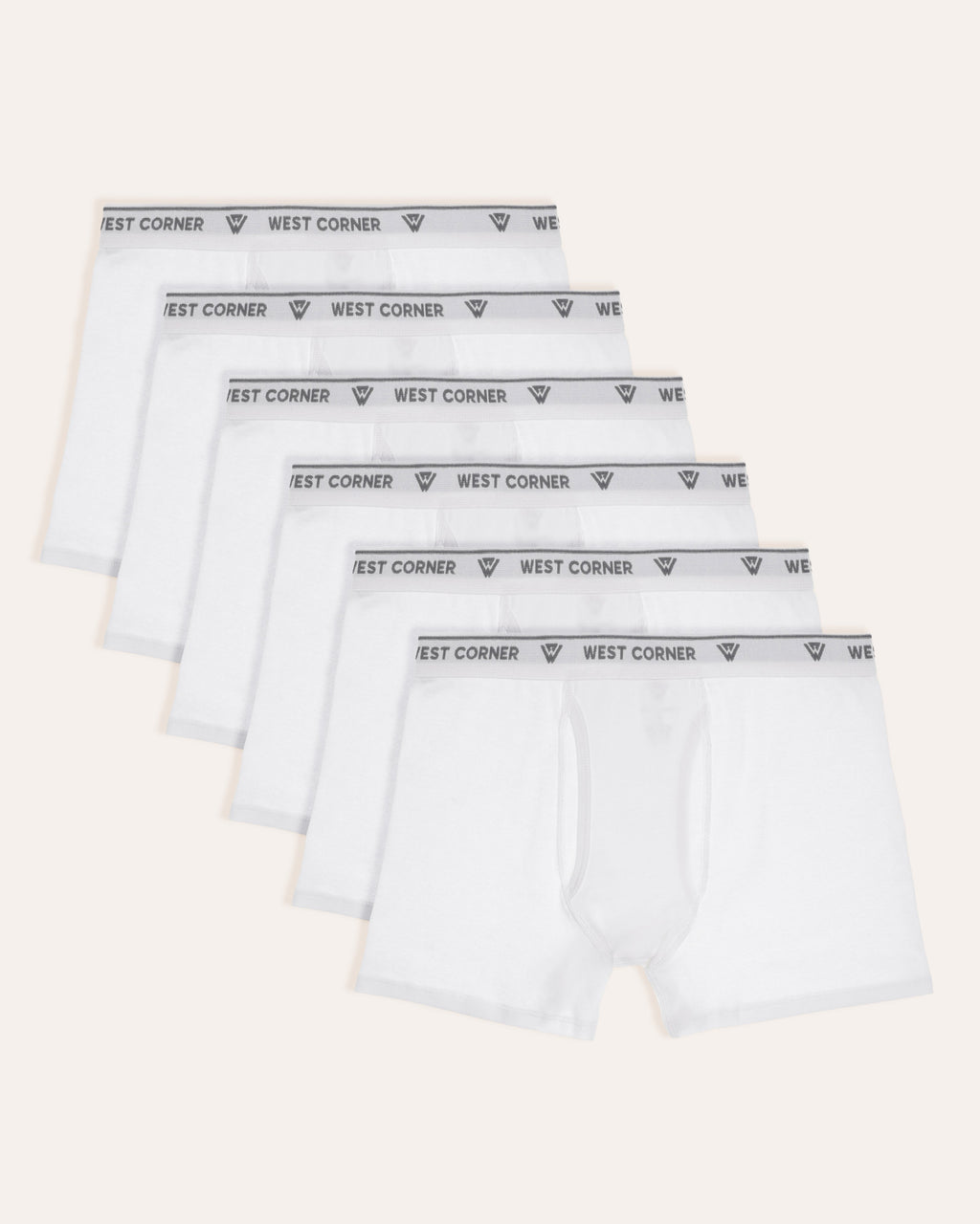 6 Pack | West Corner boxer brief in white — 6-pack