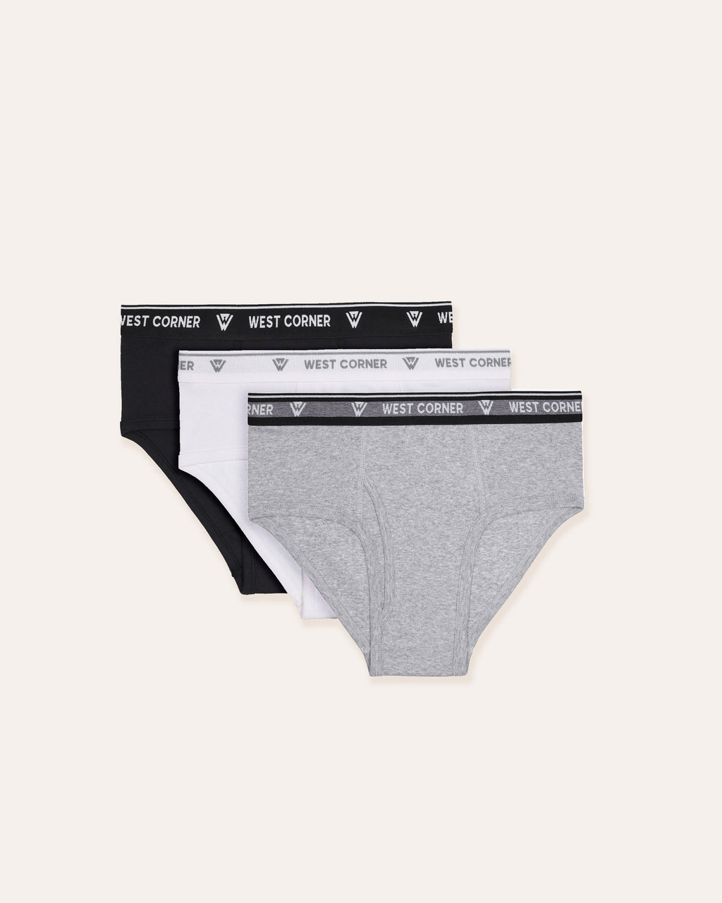 Black, White & Gray | West Corner brief variety — 3-pack (black, white & gray)