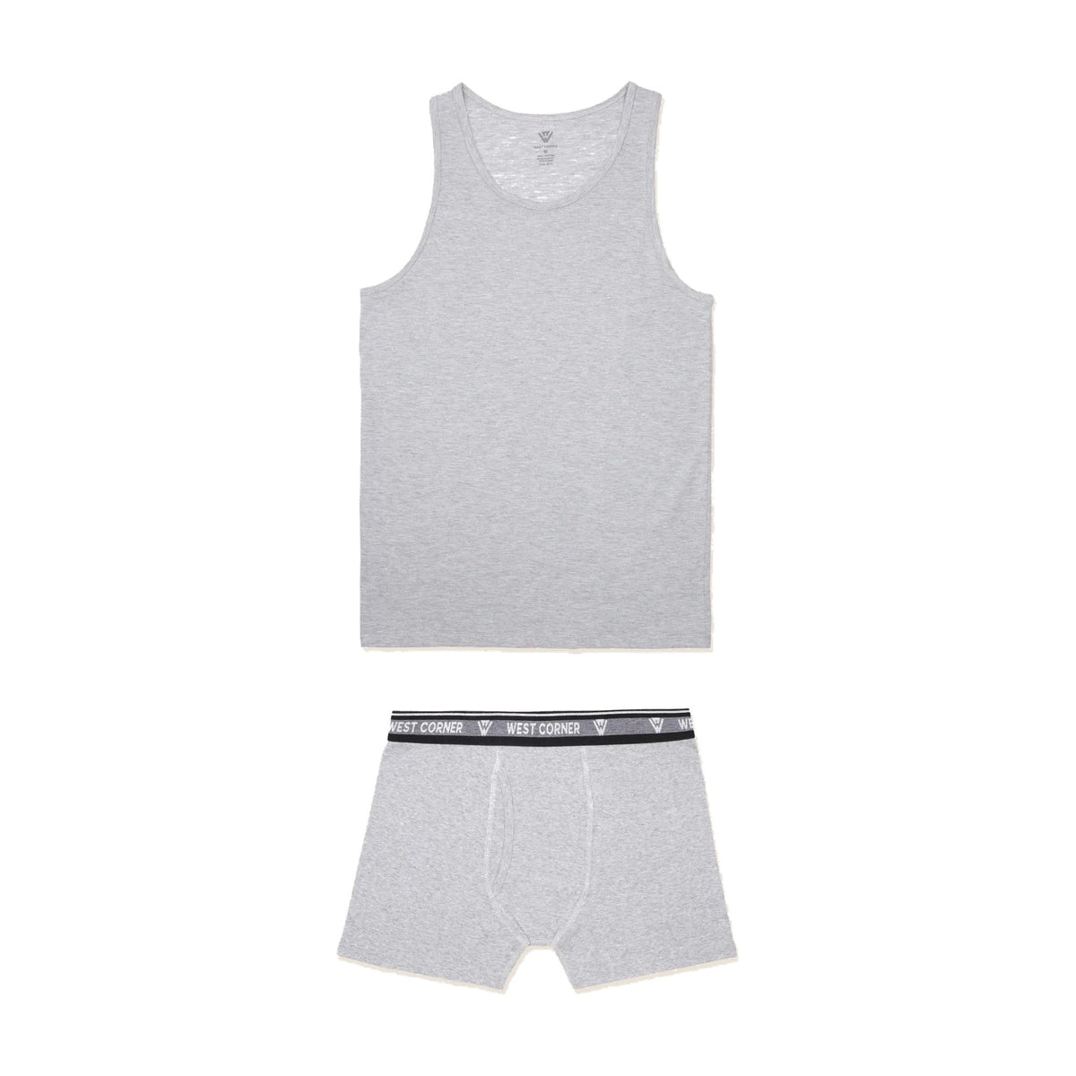 West Corner set — tank top & boxer brief in gray melange