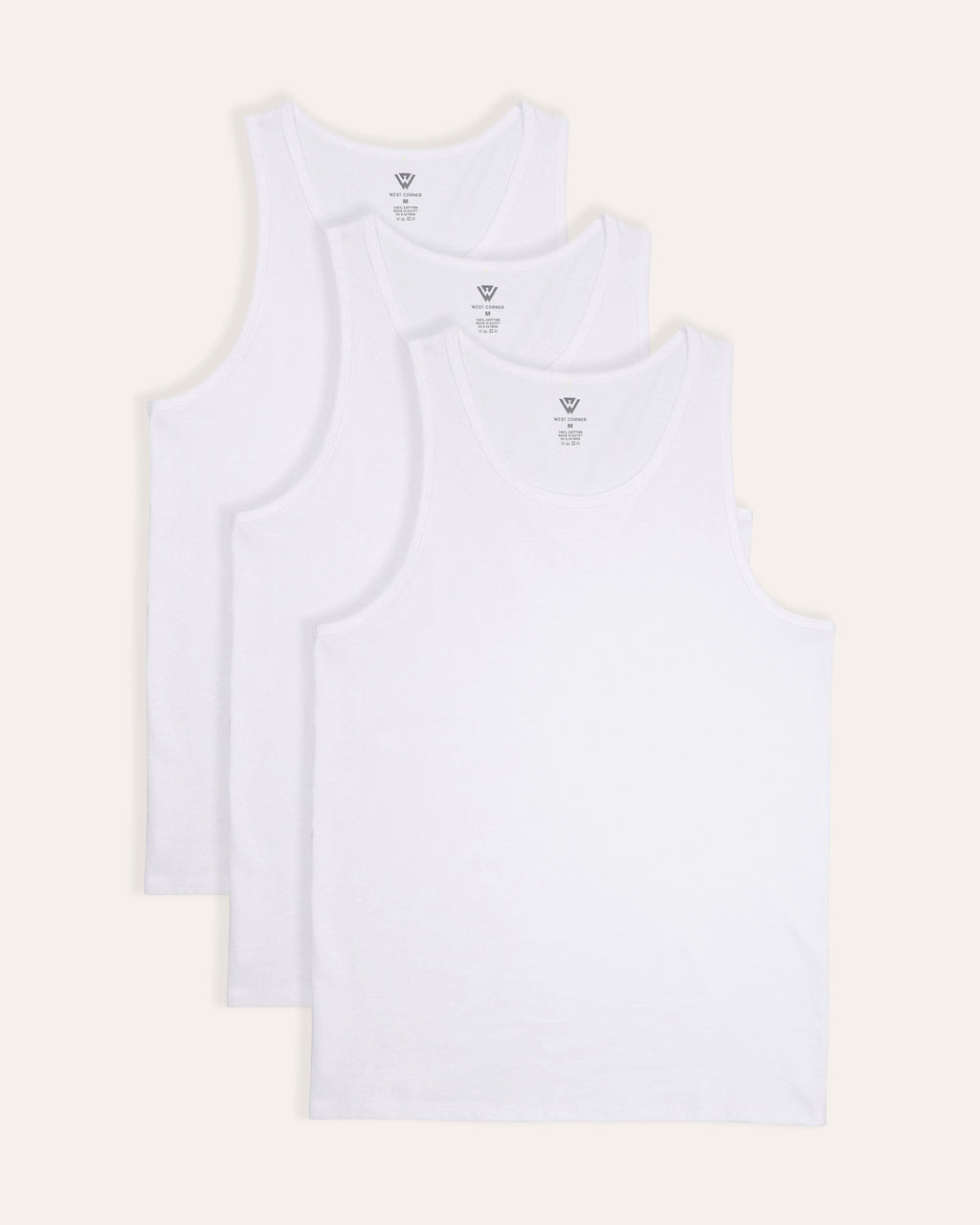 White | West Corner tank top in white — 3-pack