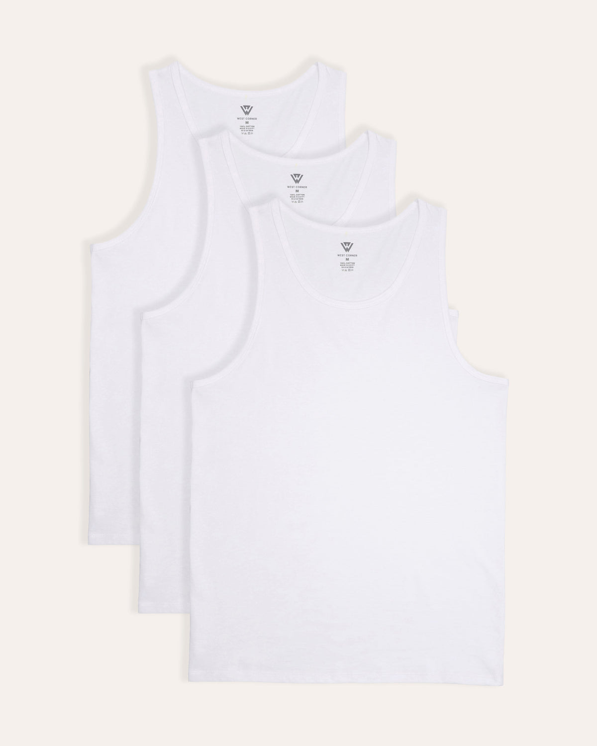 3 Pack | West Corner tank top in white — 3-pack