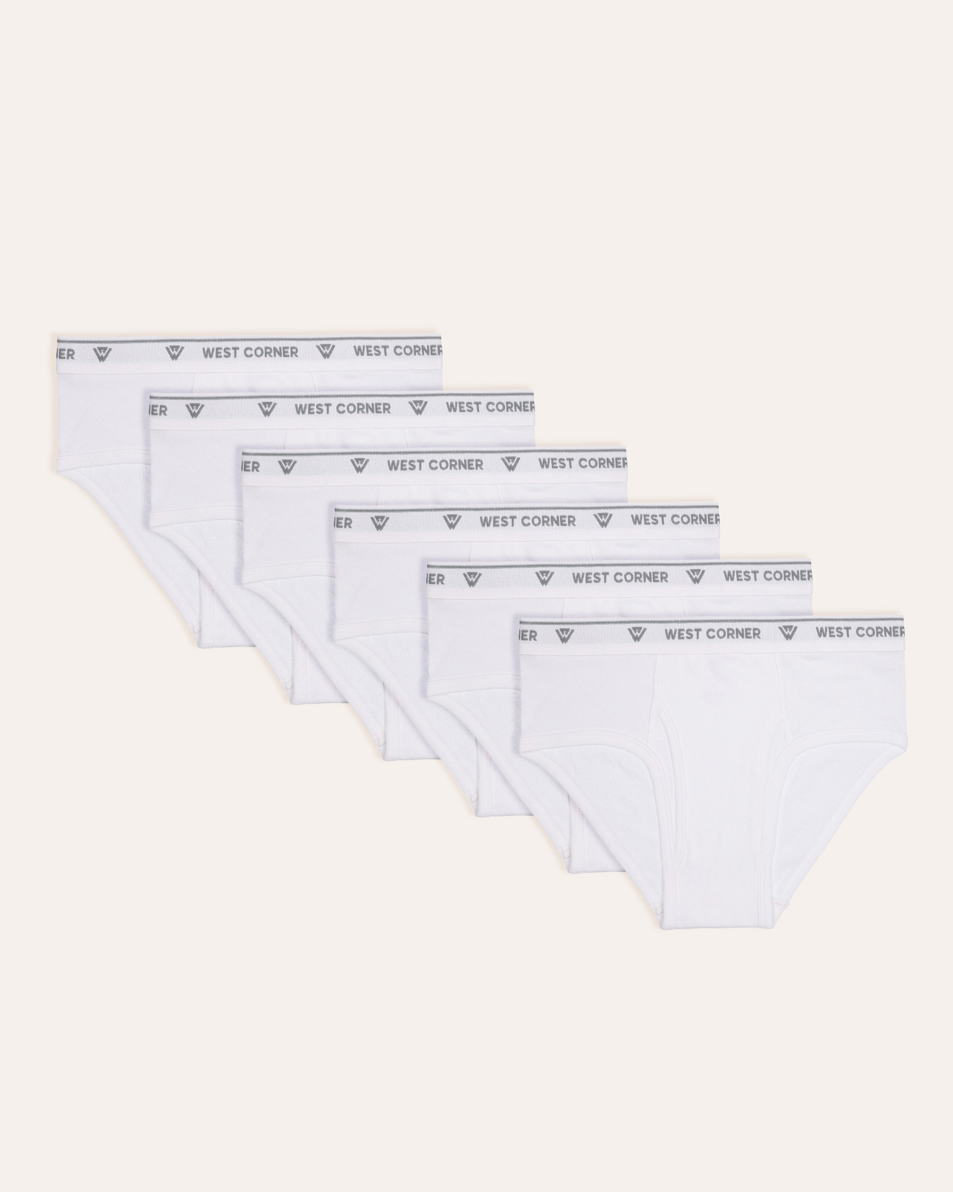 White | West Corner brief in white — 6-pack