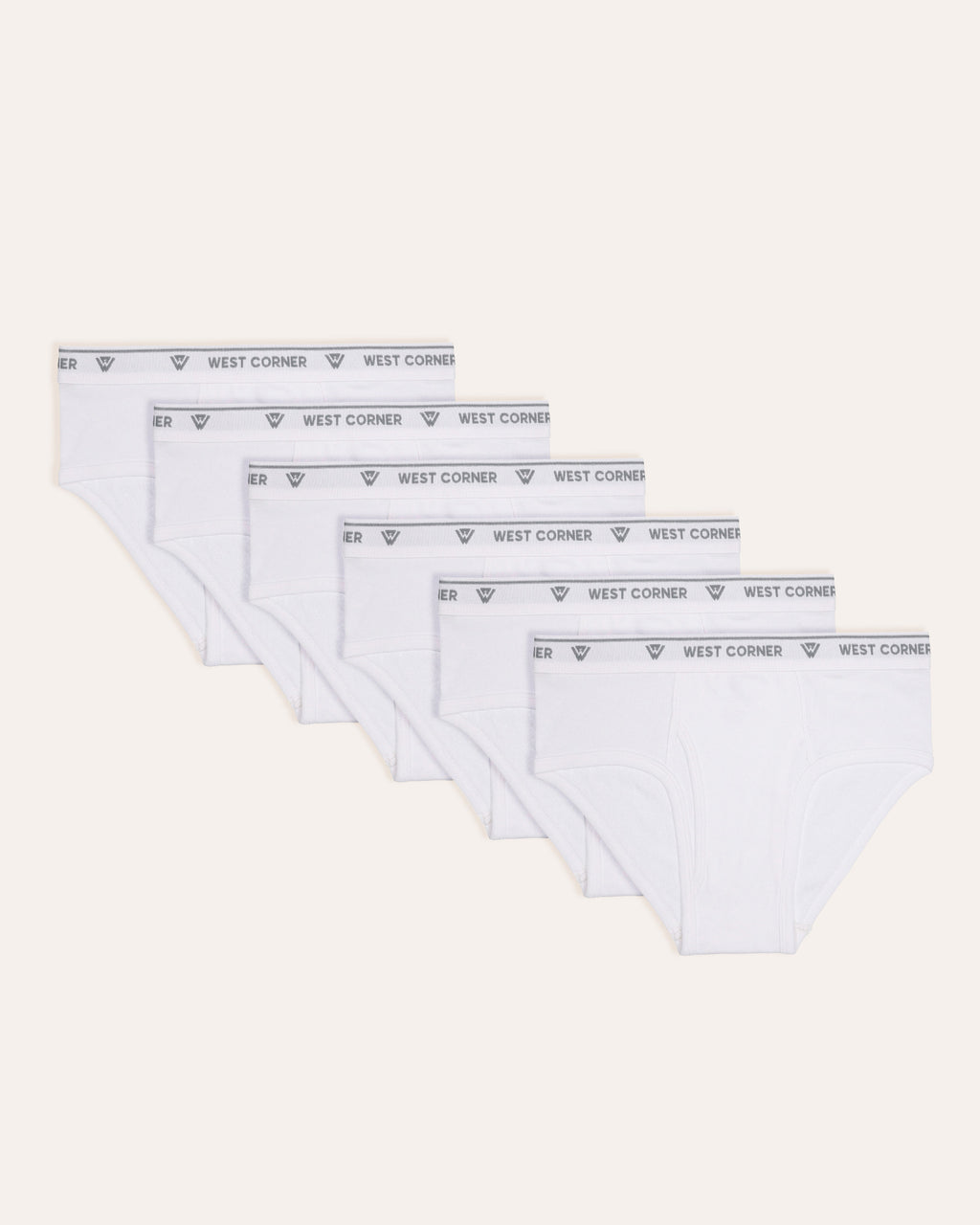 6 Pack | West Corner brief in white — 6-pack