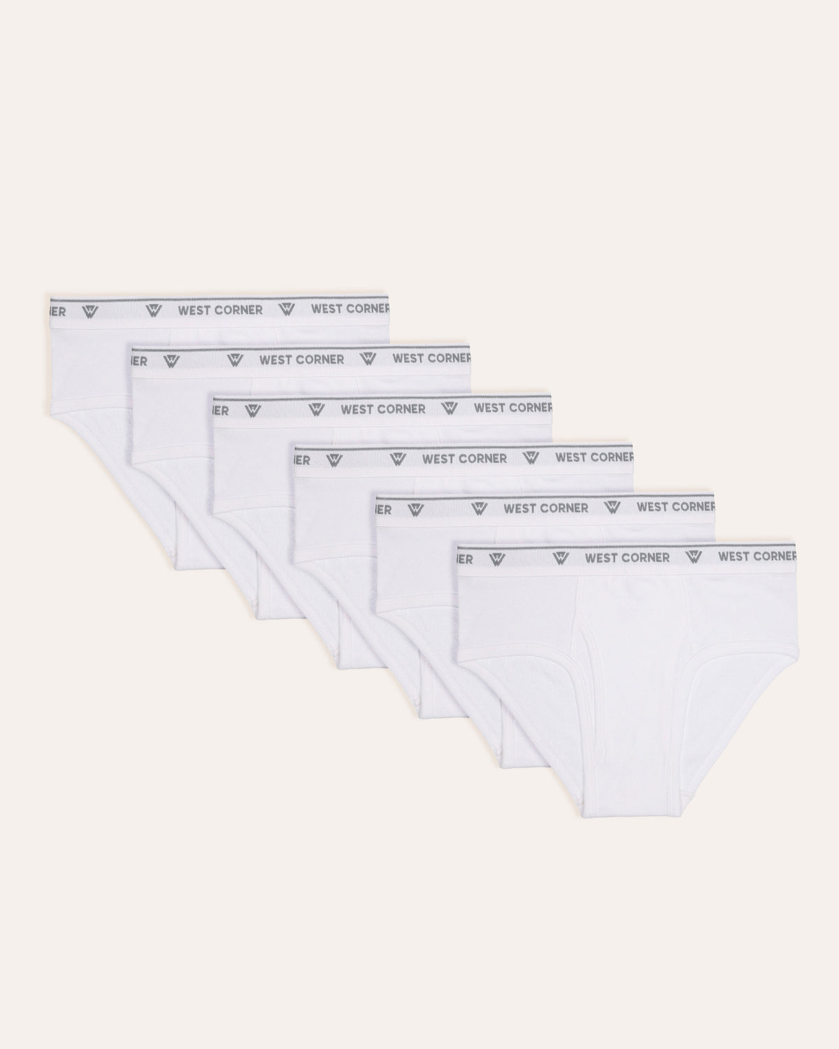 6 Pack | West Corner brief in white — 6-pack